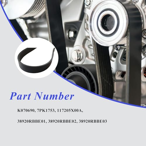 AUCERAMIC K070690 38920RBBE02 Engine Serpentine Drive Belt 7-Rib 69.01 in