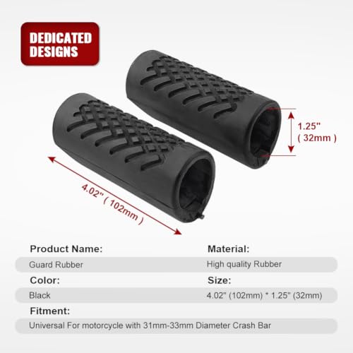 1.25" Highway Crash Bar 1-1/4" Engine Guard Rubber Cover for Harley