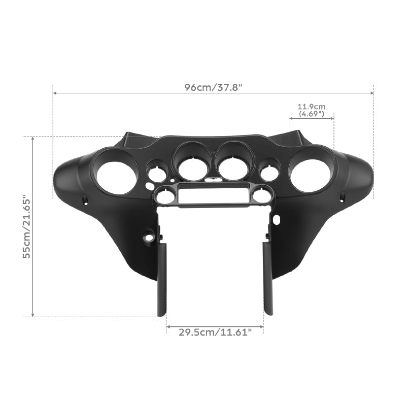 XMT-MOTO Vivid Black Batwing Fairing Fit For Harley Touring 1996-2013 - style: black-Outer&Inner