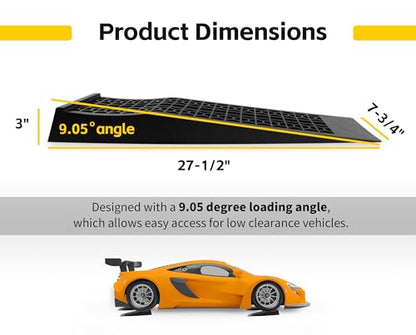 MaxxHaul 50516 4,400 lb. Capacity Low Profile Car Ramps, 2-Count, Black (Pack of 1) - size: Extended Length