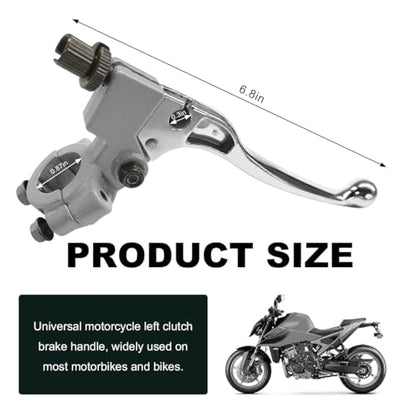 KVAEY Motorcycle Clutch Lever, 7/8" 22mm Left Handlebar Folding Brake Lever Perch, Clutch Handle Lever Replacement (Silver) - color: Silver