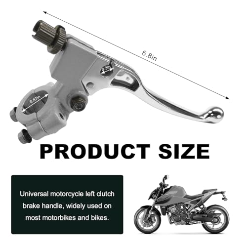 KVAEY Motorcycle Clutch Lever, 7/8" 22mm Left Handlebar Folding Brake Lever Perch, Clutch Handle Lever Replacement (Silver) - color: Silver