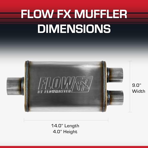 Flowmaster Flow FX Chambered Muffler – 3.00" Center In / 2.50" Dual Out - color: Silver