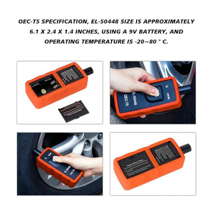 Beypovk TPMS Relearn Tool for GM Tire Sensor, EL-50448 TPMS System Programming Training Tool, Automotive Tire Pressure Monitor System Sensor Activation Reset Tool OEC-T5 (Orange)