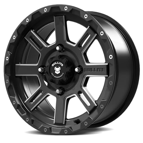 Bullite BT-02 Lancer UTV Wheels Gunmetal Gray Rims 14x7, 4x137/ 5+2 Offset, Can-Am Maverick X3 Commander Renegade Outlander Defender - size: 14x7, 5+2 Offset, 4x137 Bolt
