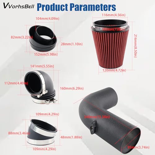 Cold Air Intake Kit for 2003-2007 Dodge Ram 2500 3500 5.9L L6 - size: 5.9L L6 Diesel Engine