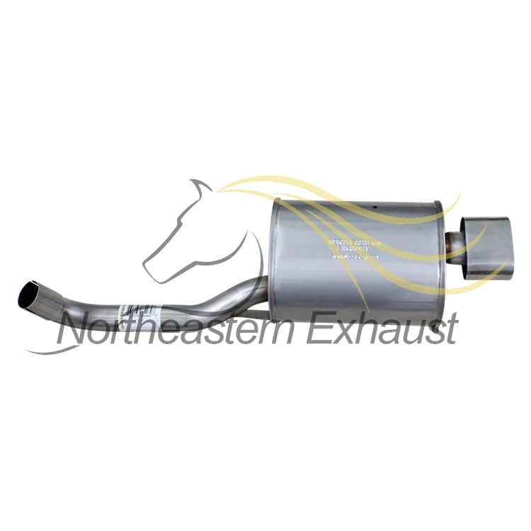 Exhaust Rear Muffler Compatible for 2012-2017 Fiat 500 1.4L | Stainless Steel | Northeastern Exhaust | Free Clamp Included | Automotive Replacement Part - color: Rear Muffler