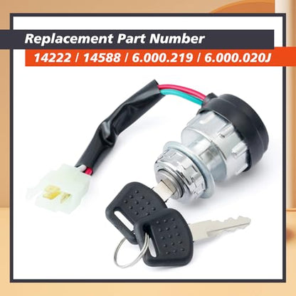 3-Way 3-Wire 14222 Rotary Push Button Ignition Switch Kit Replacement for Hammerhead SS150 GTS150 SS250 GTS250 LE150 for Trailmaster 150CC 250CC Go-Kart for American Sportworks 150CC Karts