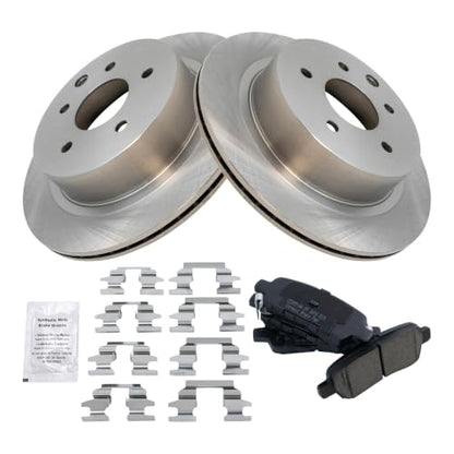 TRQ Rear Brake Pad and Rotor Set Ceramic Solid Rotors - style: BKA10689