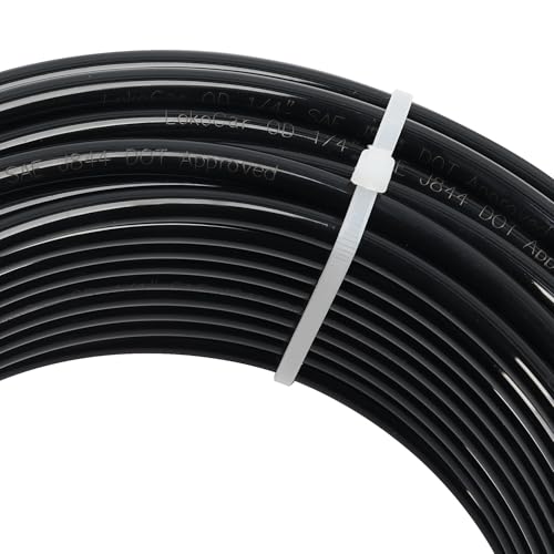 LokoCar 1/4" OD Nylon Airline 100ft DOT SAE J844 Air Brake Fluid Tube Black - size: 1/4" OD 100 Feet