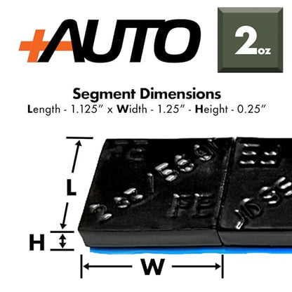 +Auto 2 oz Steel, Adhesive Stick on Wheel Weights, EZPeel Tape. Cars, Trucks, SUVs, Motorcycle, Low Profile, Rim Contoured, U.S.A. Professional Grade, 72pcs/Box (Black) - color: Black