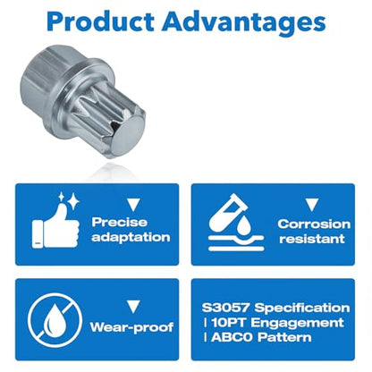 ABC0/10PT Wheel Lock Nut Key, 2 PCS