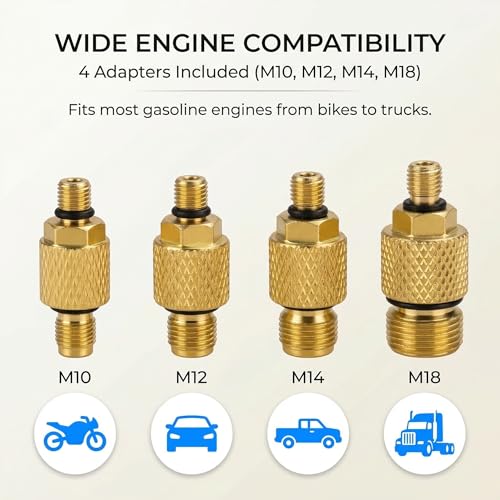 Digital Compression Tester Kit 300 PSI - Automotive Gasoline Engine Cylinder Compression Gauge with Adapters & Hose, Professional Diagnostic Tool for Car, Motorcycle, Small Engine