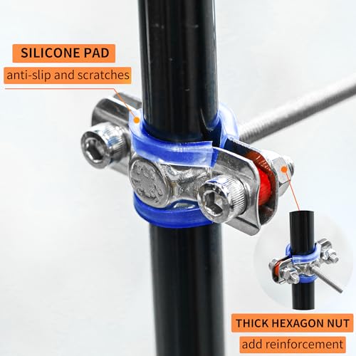 2PCS 304 Stainless Steel Wall Mount Ceiling Mount Pipe Supports, Adjustable Pipe Strap Clamp with screws for OD Pipe 25-27mm, Adjustable Height 50-100mm - size: 25-27mm, style: Adjustable Height 50-100mm