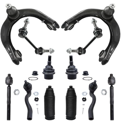 Detroit Axle - Front Upper Control Arms Ball Joints Sway Bars Tie Rods - size: 12CS48183/12PC