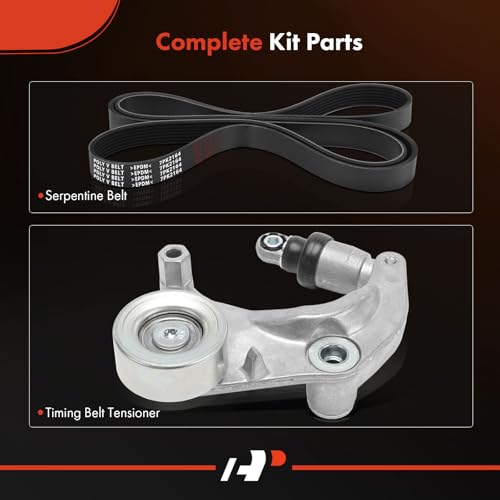 A-Premium Serpentine Belt Drive Kit with Tensioner Compatible with Honda