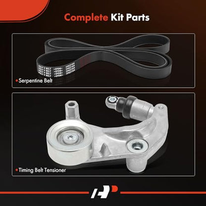 A-Premium Serpentine Belt Drive Kit with Tensioner Compatible with Honda