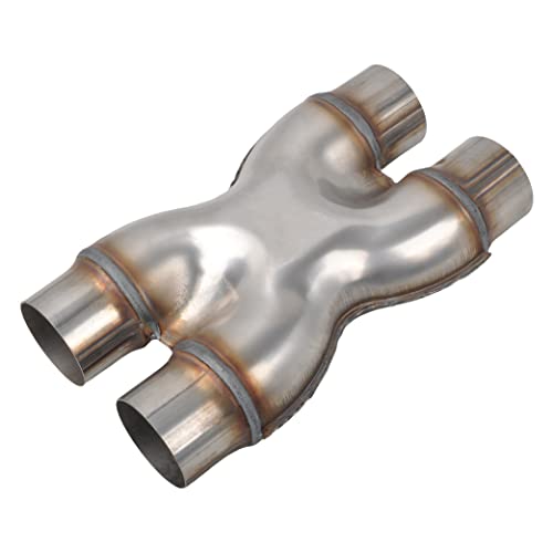 T409 Stainless Steel X Pipe 2.5'' Inch ID Dual to 2.5'' Inch ID Dual Stamped Exhaust Adapter Connector, Crossover X-Pipe,Overall Length: Approx. 12", Universal - size: 2.5" Dual to 2.5" Dual