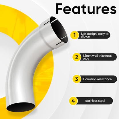 Exhaust 90 Degree Tube 4" OD,10" each side length - size: 4INCH10length