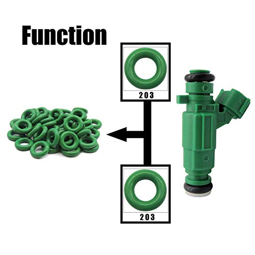 HiSport Fuel Injector O-Rings Set O-203 Green 7.52mm X 3.53 mm 50Pcs - color: green