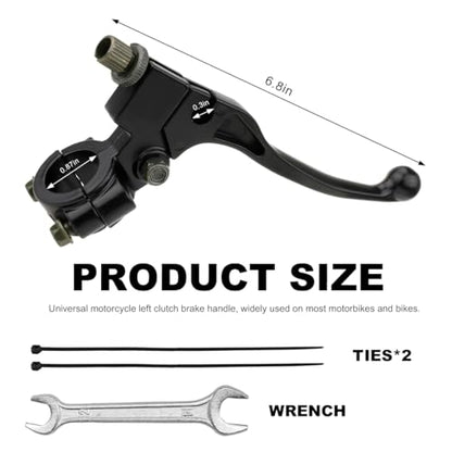 KVAEY Motorcycle Clutch Lever, 7/8" 22mm Left Handlebar Folding Brake Lever Perch, Clutch Handle Lever Replacement (Black+Wrench) - color: Black+Wrench