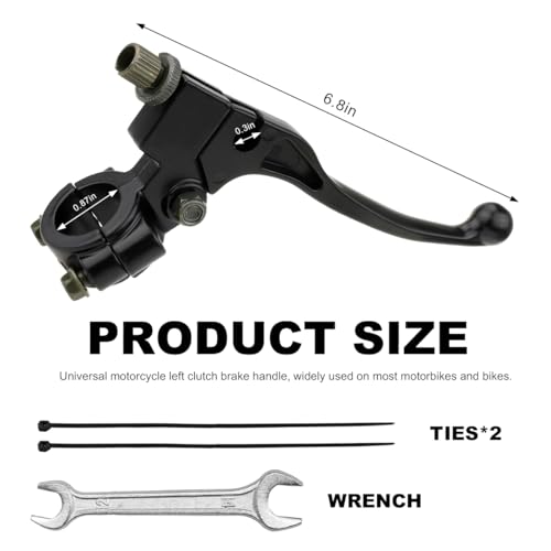 KVAEY Motorcycle Clutch Lever, 7/8" 22mm Left Handlebar Folding Brake Lever Perch, Clutch Handle Lever Replacement (Black+Wrench) - color: Black+Wrench
