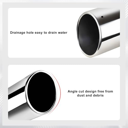 Mupera Universal 3 Inch Inlet Exhaust Tip, 4" Outlet, 12" Long - size: 3" Inlet 4" Outlet 12" Length Silver