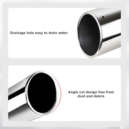 Mupera Universal 3 Inch Inlet Exhaust Tip, 4" Outlet, 12" Long - size: 3" Inlet 4" Outlet 12" Length Silver