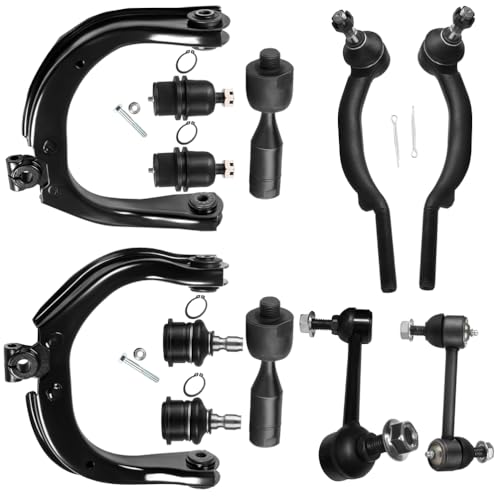 SCITOO 12PC Front Suspension Kit for Buick for Chevrolet for GMC for Isuzu for Oldsmobile Inner Outer Tie Rod Ends Upper Lower Ball Joints Upper Control Arms Rear Sway Bar Links Auto Parts - color: Control Arm+Tie Rod+Sway Bar+Ball Joint, size: For Chevy