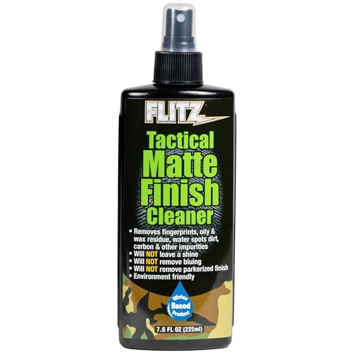 Flitz Tactical Matte Finish Cleaner - 7.6oz Bottle of USA-Made Gun Cleaner Spray to Remove Fingerprints, Oil, & Other Grime - Fast-Drying Cleaning Solution for Gun Wraps & More (1 Pack) - size: 7.6 Ounce (Pack of 1)