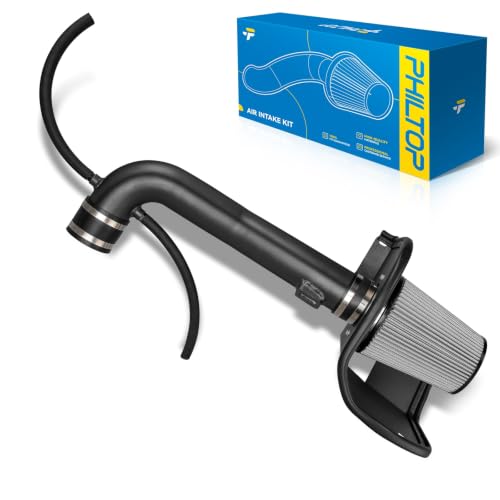 PHILTOP 3.5" Cold Air Intake Kit Fit for 2014-2018 GMC Sierra 1500 5.3/6.2L - color: Black, size: 2014-2018 Chevrolet Silverado 1500 5.3L/6.2L
