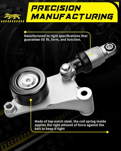 Oktiger 38216 Belt Tensioner Assembly with Pulley for Toyota Camry 2002-2006, for Rav4 2001-2003 2.0L/2004-2005 2.4L, Highlander 2001-2007, Solara 2002-2006, for Scion Tc 2005-2010, OE#1660128021 - size: 38216