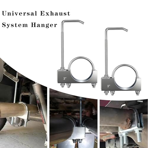 Exhaust Clamp with Hanger fit 3 Inch Universal Exhaust Pipe Rear Muffler Hanger for Car Truck (2PCS)