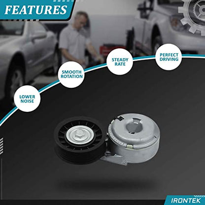 IRONTEK ZZM515980 Belt Tensioner Pulley Assembly fit for Ford (1993-2000 Explorer/ 1994-2000 Ranger), for Mazda 1993-1994 Navajo, for Mercury 1998-1999 Mountaineer #38102 - size: ZZM515980