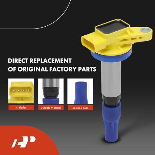 A-Premium Ignition Coil Pack and Iridium Spark Plugs - color: Yellow
