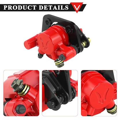 PRO BAT Rear Brake Caliper with Brake Pad - color: Red