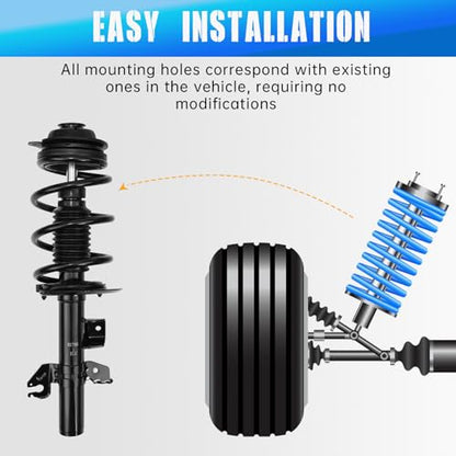 Front Struts Assembly w/Coil Spring 13613 13614 Set of 2