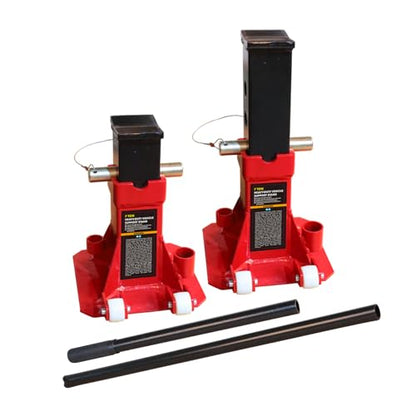 Big RED Torin 7 Ton Heavy Duty Jack Stands: Pin Style Jack Stand with 2 Casters and Handle, Easily Portable Car Stand for SUV, Trucks and Pick Ups - Red - size: 7 ton, style: Deluxe Base