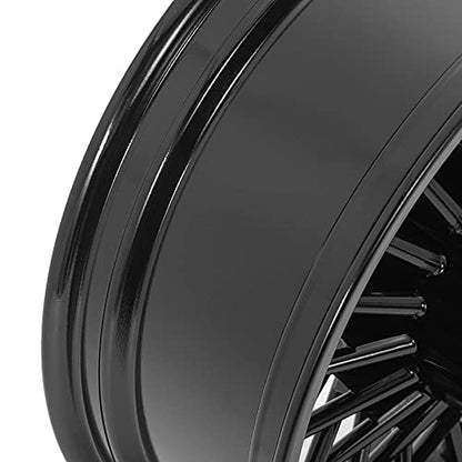 TOFR 16inch Rear Fat King Spoke Wheel Rim Black For Harley Softail 06-10 - color: Gloss Black, size: Rear:16x5.5