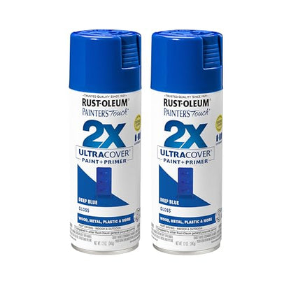 Rust-Oleum Painter's Touch 2X Ultra Cover Spray Paint, Gloss Deep Blue - color: Gloss Deep Blue, size: 12 Ounce (Pack of 2)