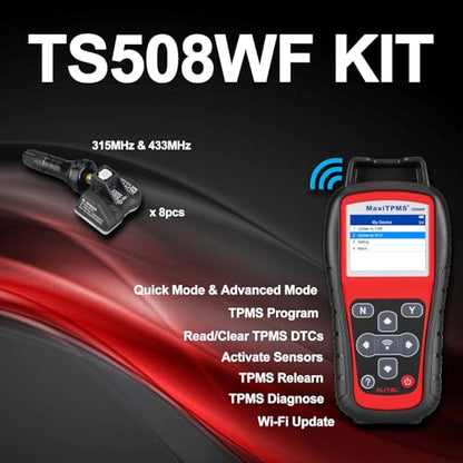 Autel MaxiTPMS TS508WF Kit TPMS Programming Tool with 8 pcs MX Sensors