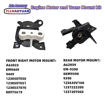 Yllhaoyuan Complete Engine Mount Set of 4 Compatible with - size: 2009-2013 Corolla 1.8L