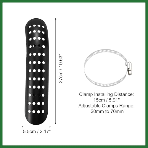 Motoforti 1Set Universal Motorcycle Exhaust Heat Shield Pipe Shield Exhaust Guard Muffler Protector for Harley Curvedwith Holes Black Long-lasting