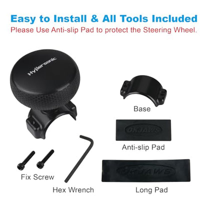 Hypersonic Steering Wheel Knob - Durable Black Suicide Knob Large Steering Wheel Ball Bearings, Making Steering Effortless and Smooth - color: Black
