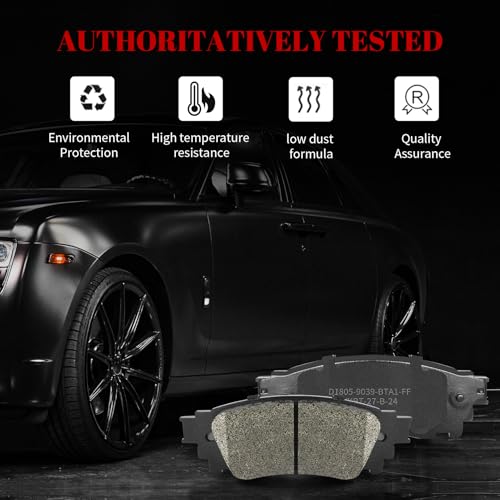 Ceramic Disc Brake Pads Set Front and Rear Replacement for Toyota Corolla Cross 2022-2023/ Rav4 2019-2023/ Venza 2021-2023/ Avalon C-Hr 2019 2020 2021 2022/ Camry 2018-2024