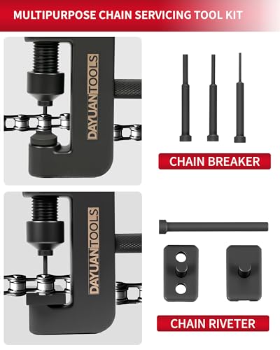 DAYUAN Motorcycle Chain Breaker Set, Chain Cutter and Riveter Kit, Red Case - color: Red