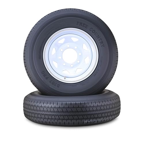 Free Country Trailer Tire Wheel ST235/80R16 10PR 124N 8X6.5 White Spoke Pk2 - size: ST235/80R16 /10PR /8x6.5