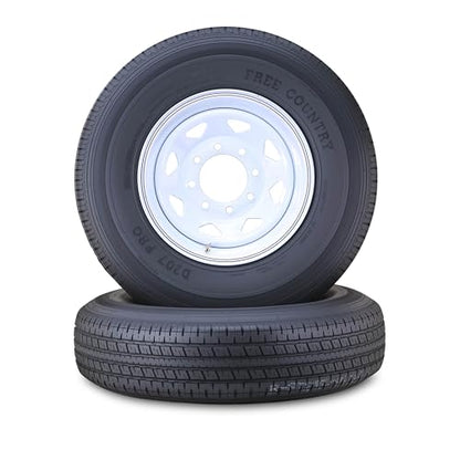 Free Country Trailer Tire Wheel ST235/80R16 10PR 124N 8X6.5 White Spoke Pk2 - size: ST235/80R16 /10PR /8x6.5