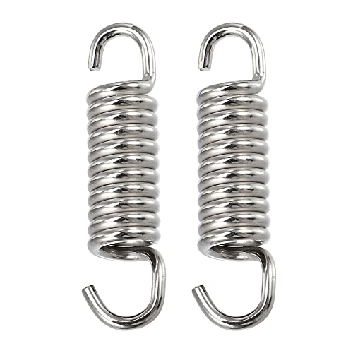 X AUTOHAUX 2 Pcs Motorcycles Universal Exhaust Pipe Spring 43mm 1.69" Stainless Steel Exhaust Pipe Spring Hook Modified Accessory