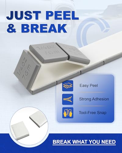 Upgraded 1/4 oz Adhesive Stick-On Wheel Weights, Low Profile, Gray 240pcs - color: Gray, size: 0.25oz - 240PCS